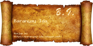 Baranyay Ida névjegykártya