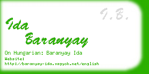 ida baranyay business card